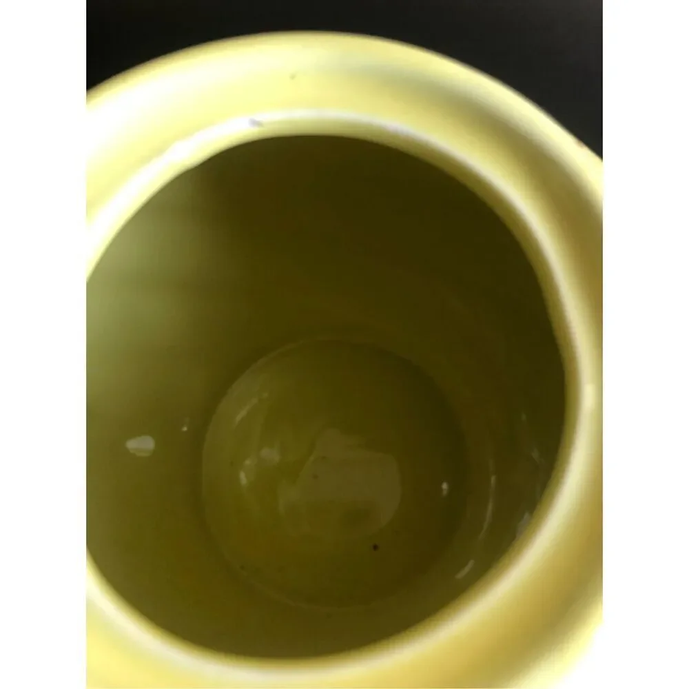 Retro Hall Teapot Canary Gold Label Parade Hook Yellow With Gold Oak Leaves 1950